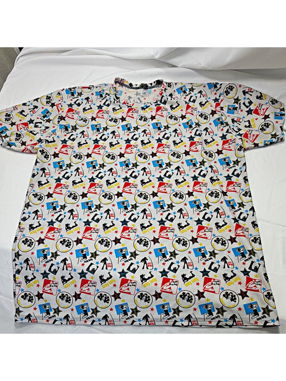 crazedwear Men's Multicolor Graphic Print Crew Neck Short Sleeve T-Shirt XL